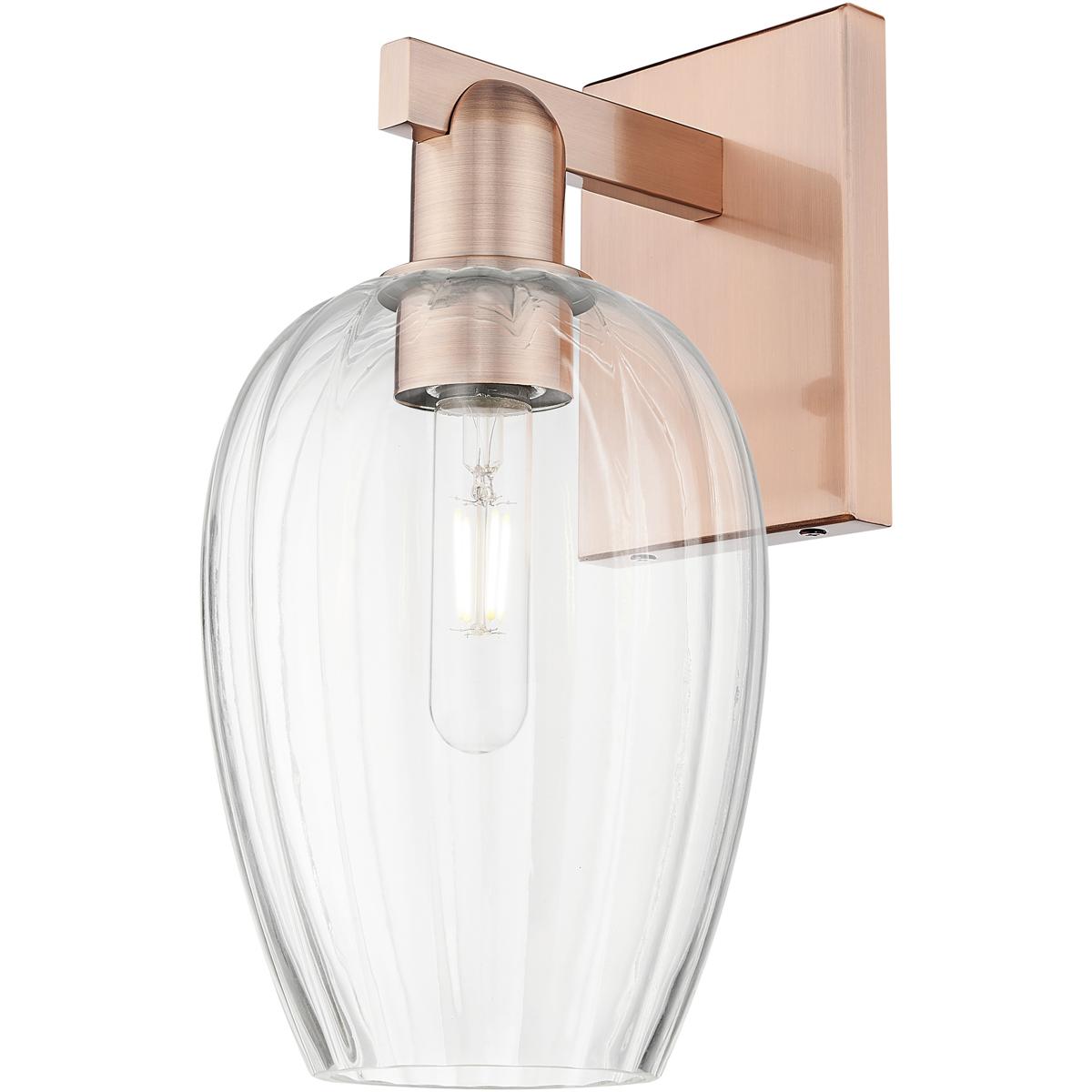 Innovations Lighting 716-1W-AC-G457-6CL Preston Sconce Wall Light in Antique Copper, Clear Glass