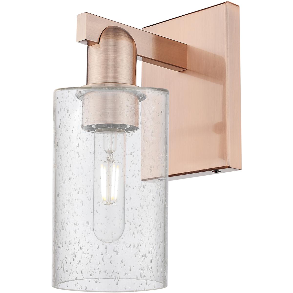 Innovations Lighting 716-1W-AC-G804 Arcadia Clymer Armed Sconce Wall Light in Antique Copper, Seedy