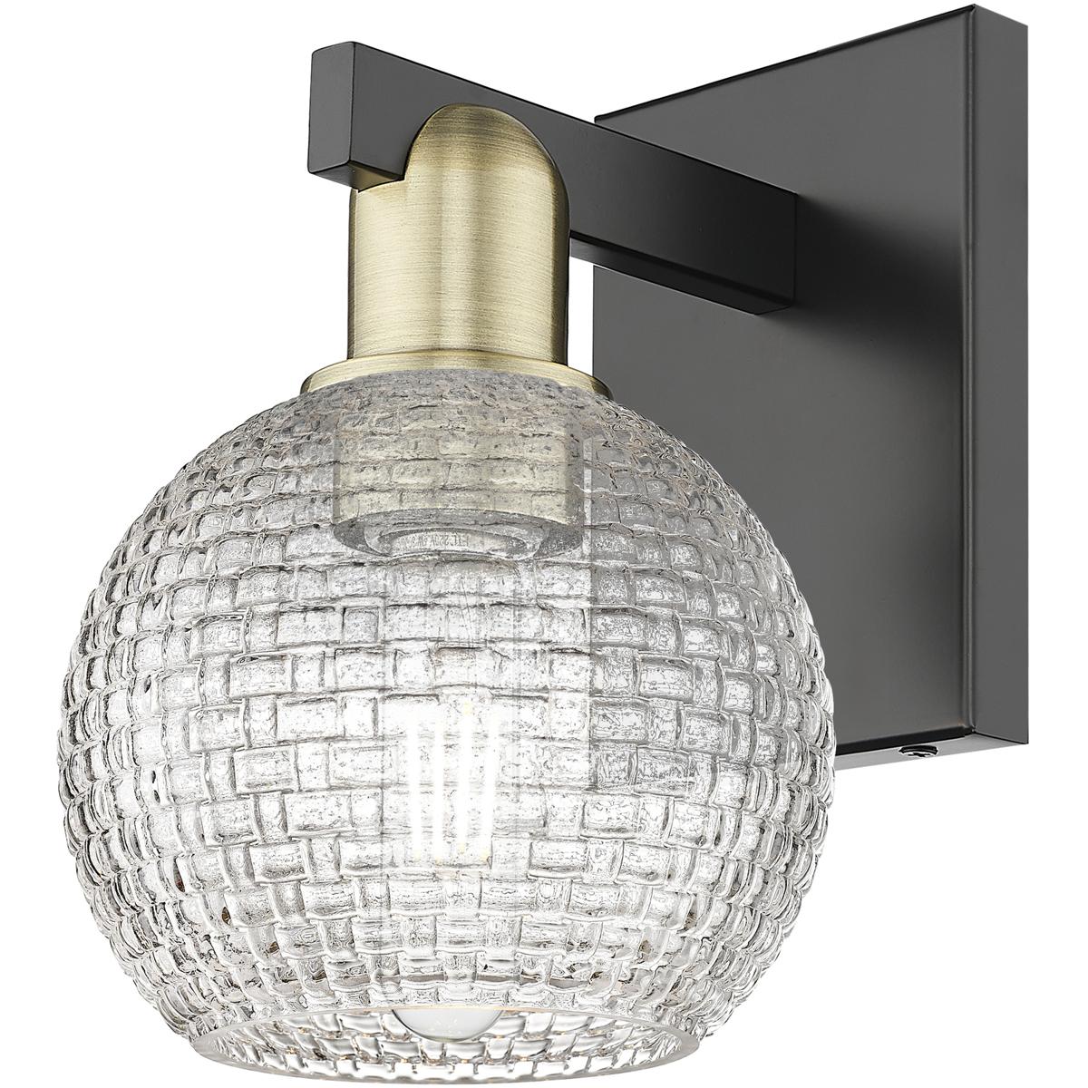 Innovations Lighting 716-1W-BAB-G122C-6CL Arcadia Athens Armed Sconce Wall Light in Black Antique Brass