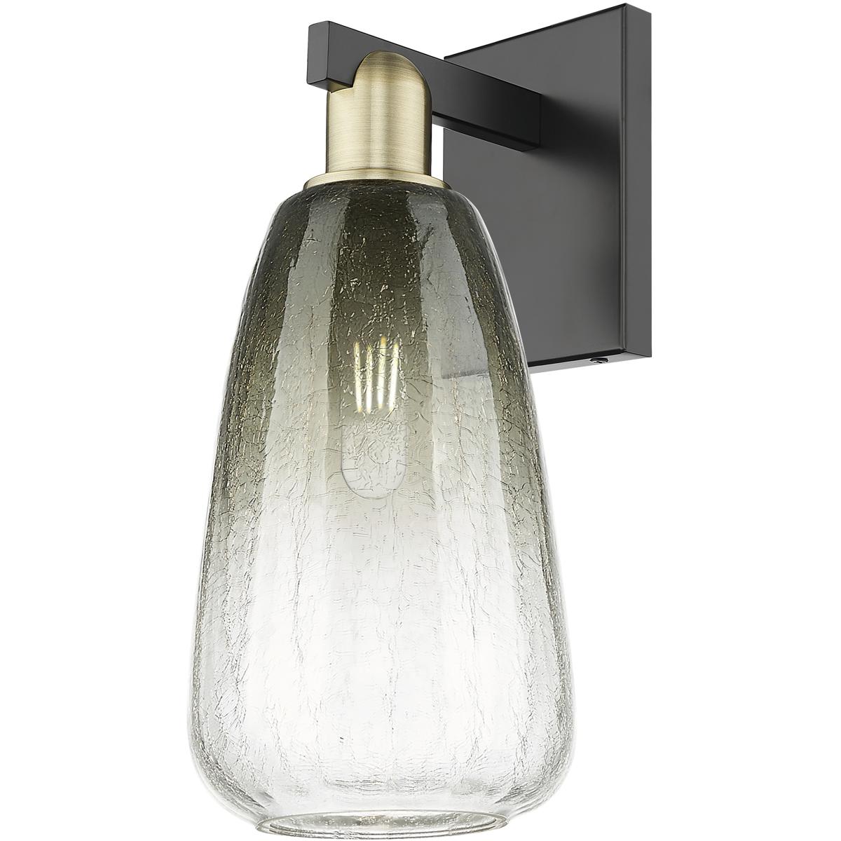 Innovations Lighting 716-1W-BAB-G480-6SL Brookhaven Almond Sconce Wall Light in Black Antique Brass, Slate Glass