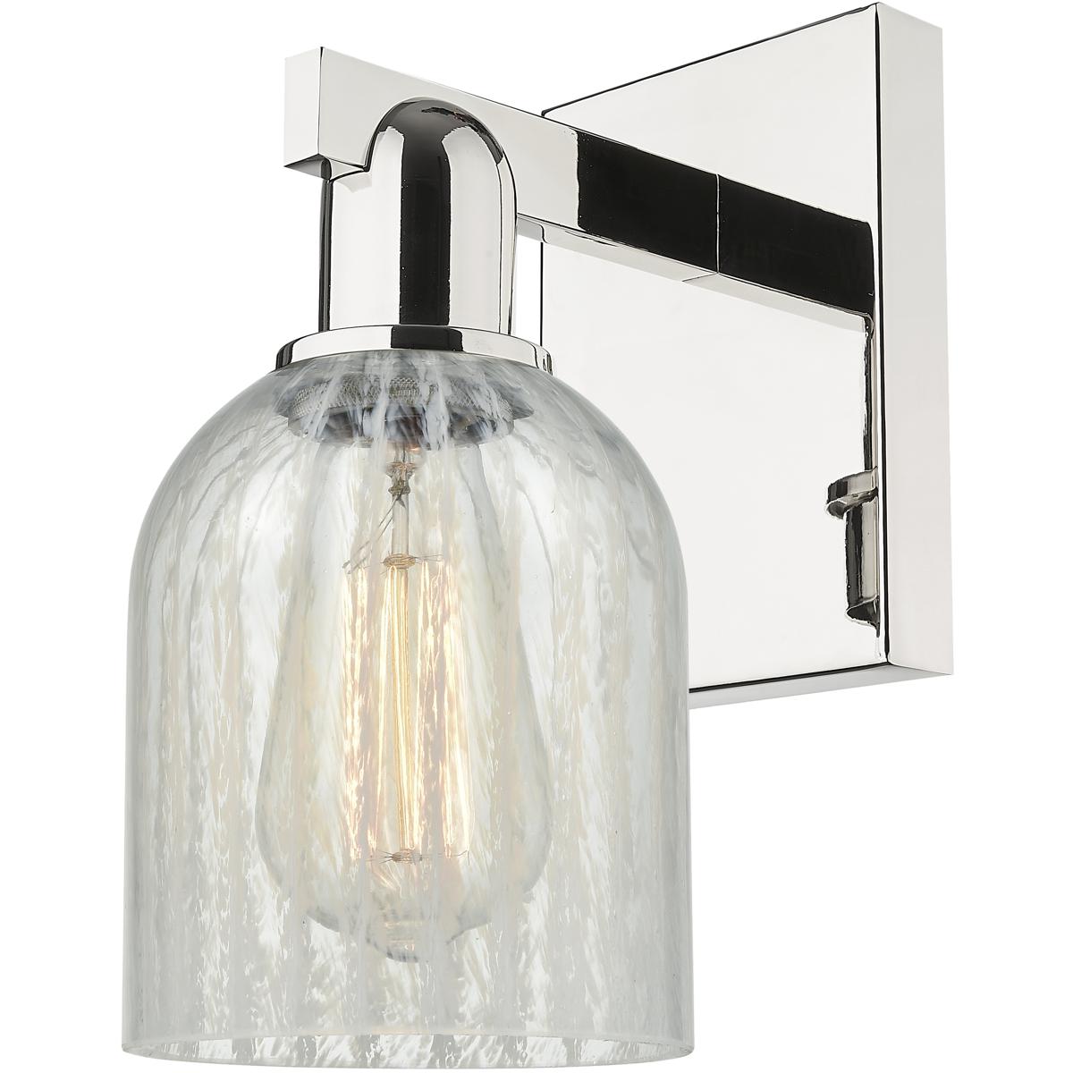 Innovations Lighting 716-1W-PN-G2511 Arcadia Caledonia Armed Sconce Wall Light in Polished Nickel, Mouchette