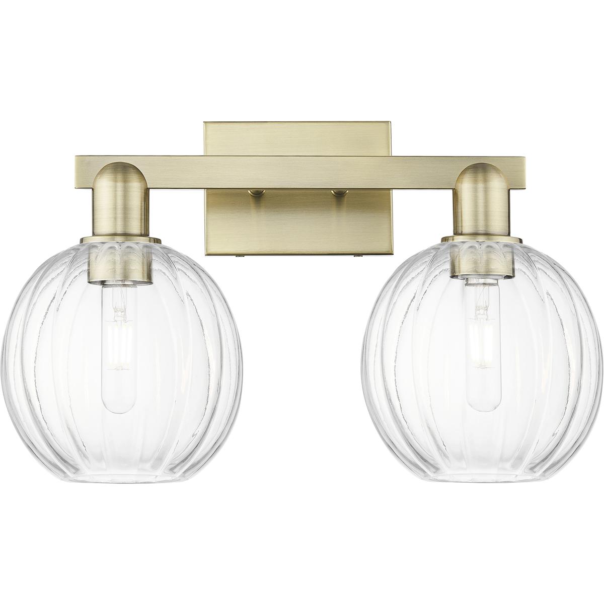 Innovations Lighting 716-2W-AB-G458-7CL Preston 2 Light 16 inch Antique Brass Bath Vanity Light Wall Light in Clear Glass