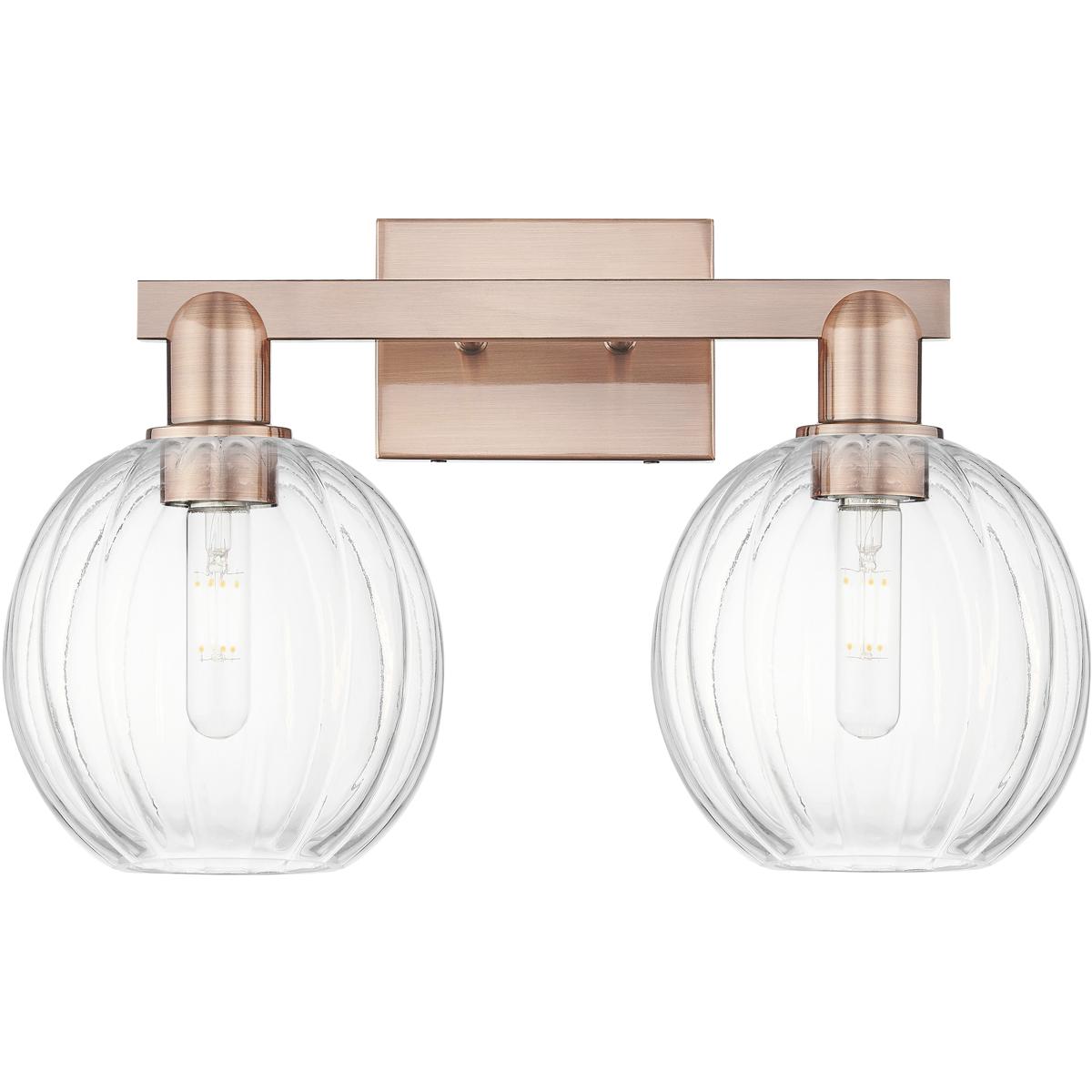 Innovations Lighting 716-2W-AC-G458-7CL Preston 2 Light 16 inch Antique Copper Bath Vanity Light Wall Light in Clear Glass