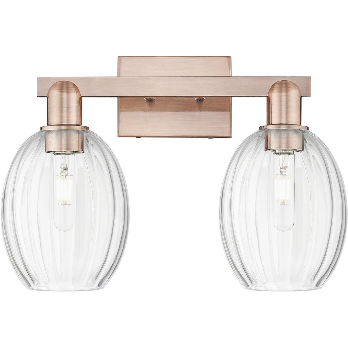 Innovations Lighting 716-2W-AC-G459-6CL Preston 2 Light 16 inch Antique Copper Bath Vanity Light Wall Light in Clear Glass