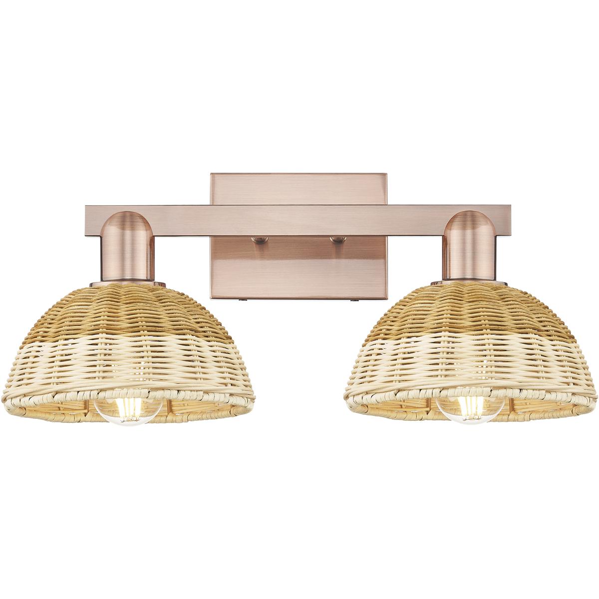 Innovations Lighting Bruno Marashlian Natural Ballston Dome 16 Inch Bath Vanity Light Natural Ballston Dome - 716-2W-AC-NBD2-75-NAT - Farmhouse