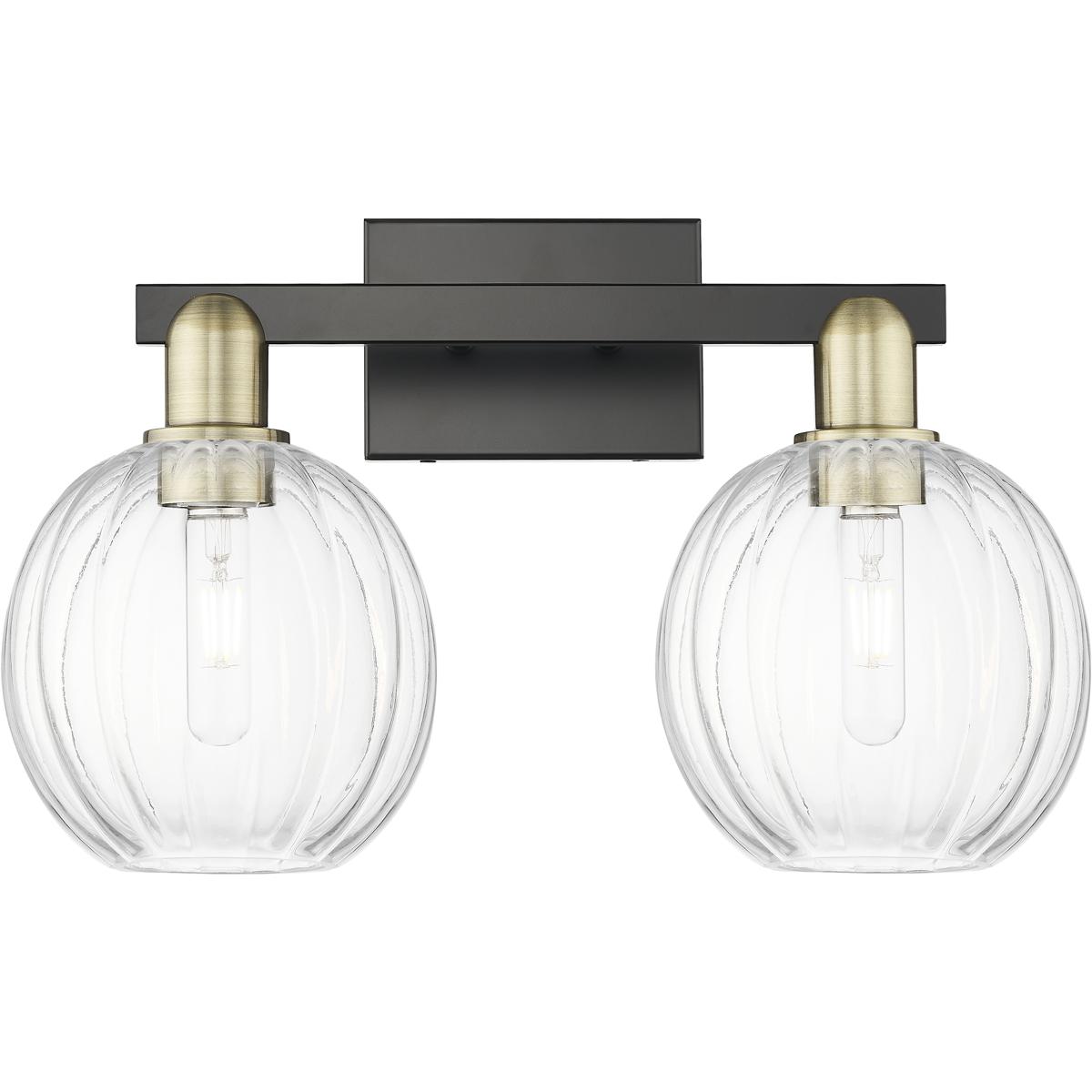 Innovations Lighting 716-2W-BAB-G458-7CL Preston 2 Light 16 inch Black Antique Brass Bath Vanity Light Wall Light in Clear Glass