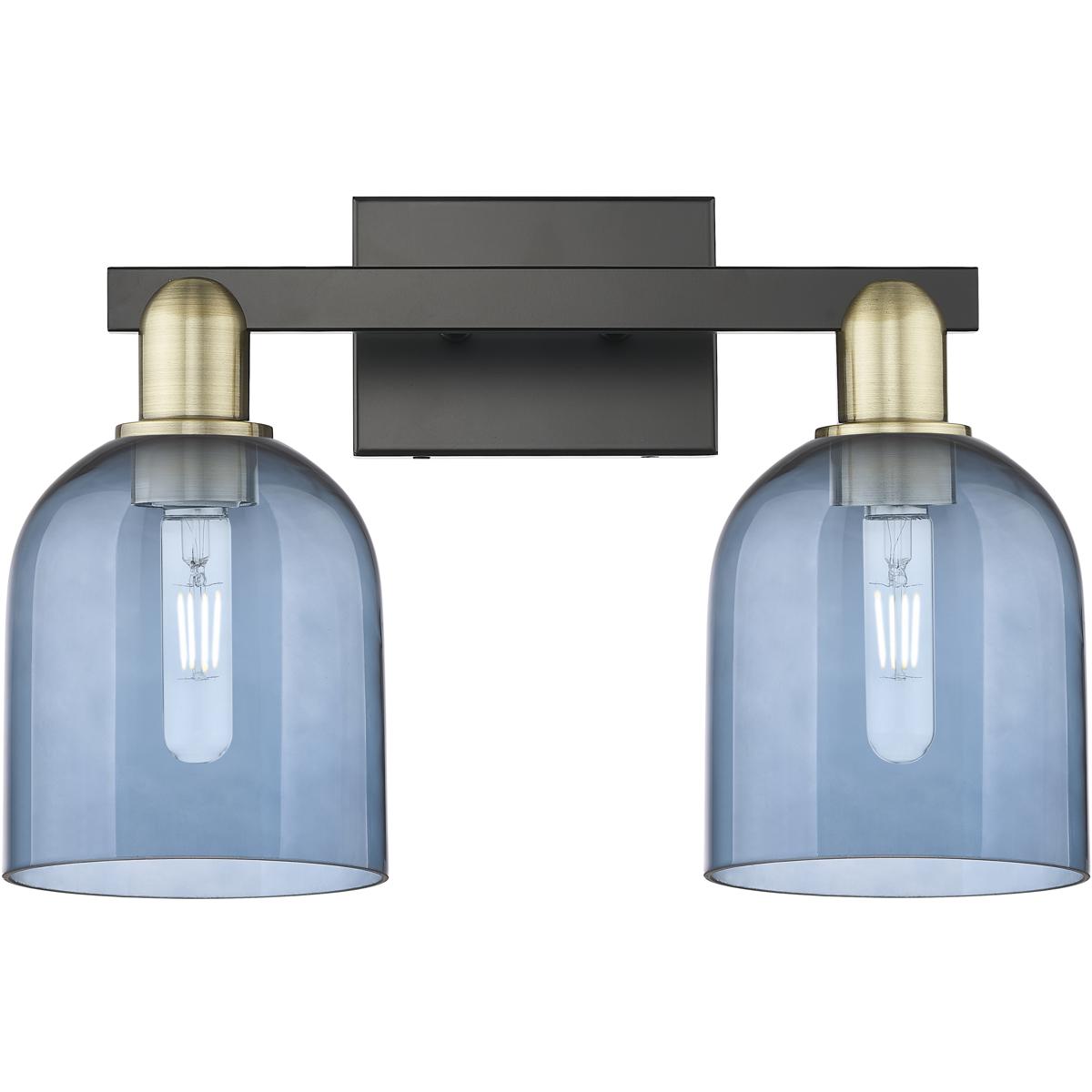 Innovations Lighting 716-2W-BAB-G558-6BL Arcadia Bella 2 Light 16.5 inch Black Antique Brass Bath Vanity Light Wall Light in Blue