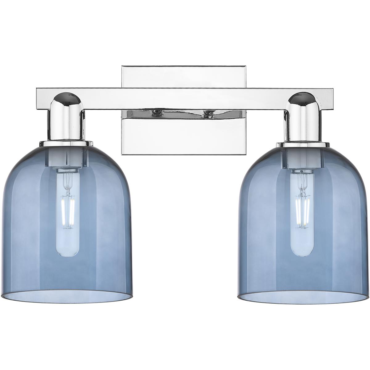 Innovations Lighting 716-2W-PC-G558-6BL Arcadia Bella 2 Light 16.5 inch Polished Chrome Bath Vanity Light Wall Light in Blue
