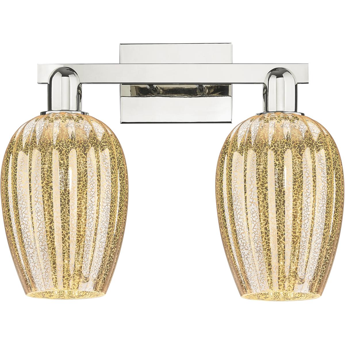 Innovations Lighting 716-2W-PN-G457-6ME Preston 2 Light 16 inch Polished Nickel Bath Vanity Light Wall Light in Mercury Glass