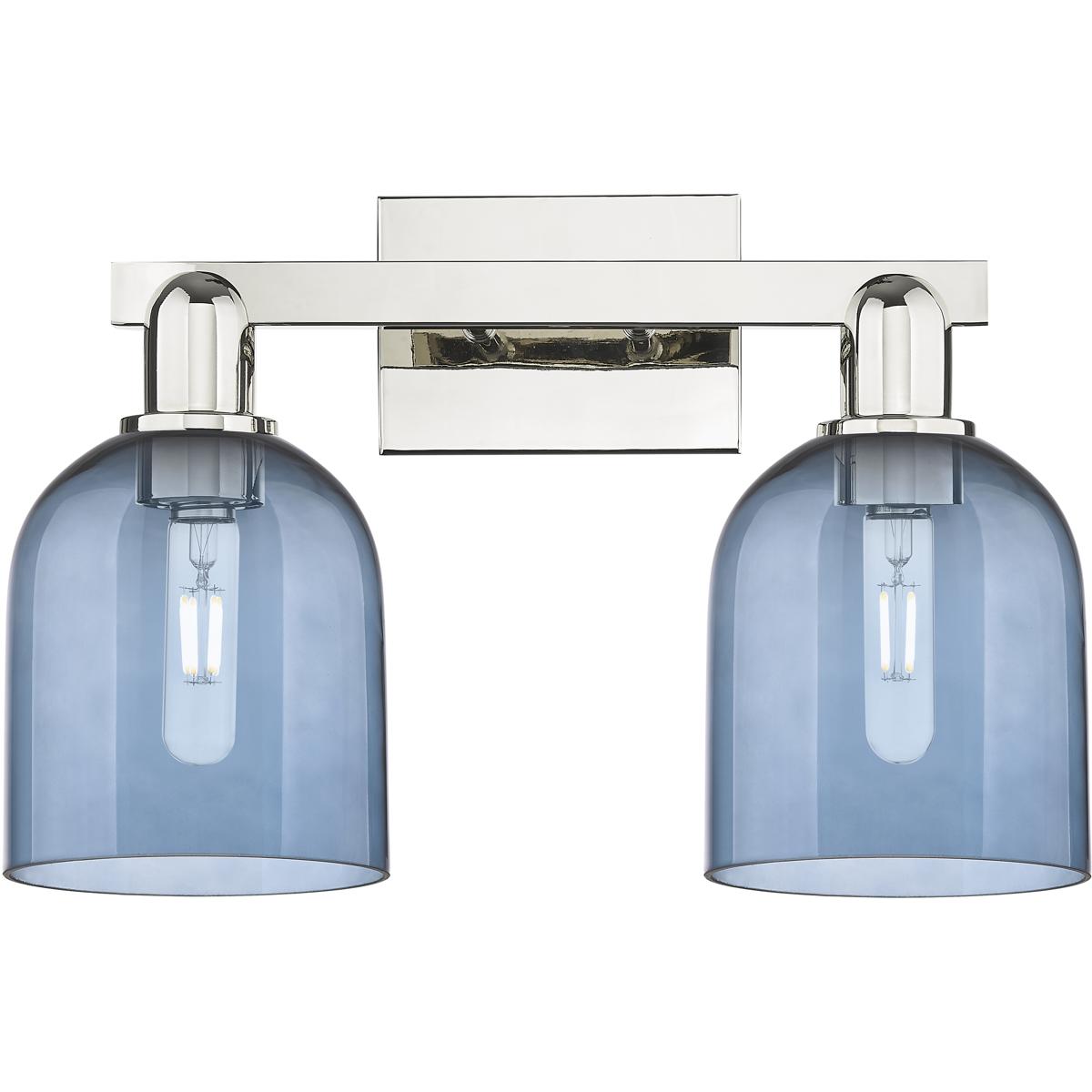 Innovations Lighting 716-2W-PN-G558-6BL Arcadia Bella 2 Light 16.5 inch Polished Nickel Bath Vanity Light Wall Light in Blue