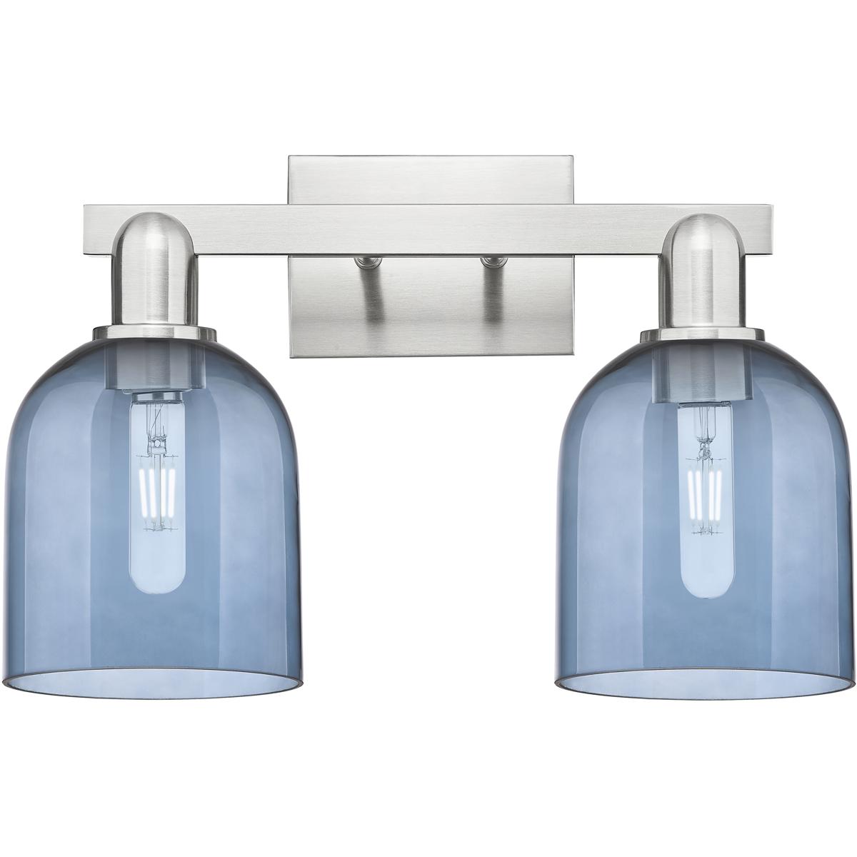 Innovations Lighting 716-2W-SN-G558-6BL Arcadia Bella 2 Light 16.5 inch Brushed Satin Nickel Bath Vanity Light Wall Light in Blue