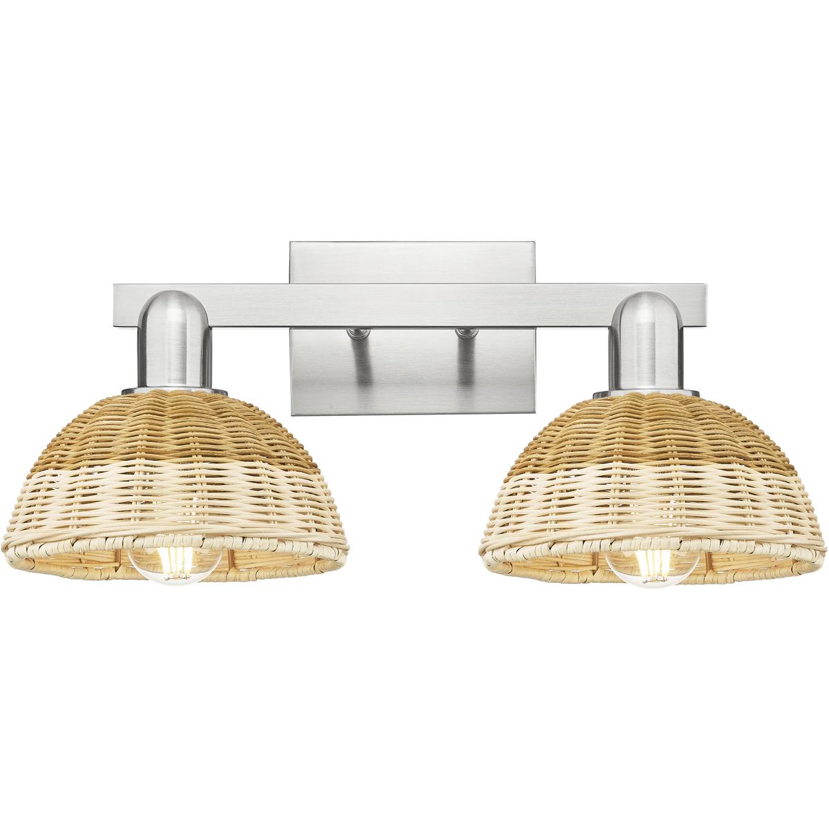 Innovations Lighting Natural Ballston Dome 16 Inch 2 Light Bath Vanity Light Natural Ballston Dome - 716-2W-SN-NBD2-75-NAT - Farmhouse