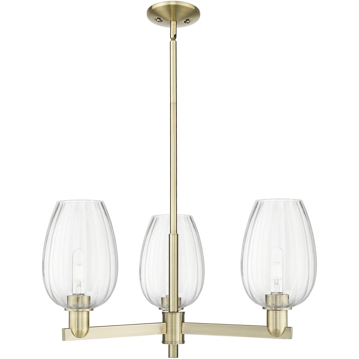 Innovations Lighting 716-3CR-AB-G457-6CL Preston 3 Light 17.63 inch Antique Brass Chandelier Ceiling Light in Clear Glass