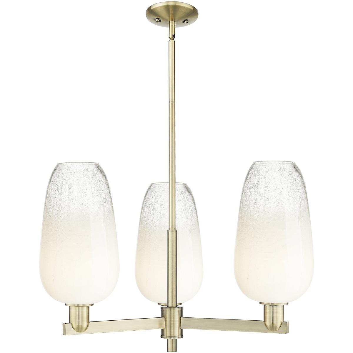 Innovations Lighting 716-3CR-AB-G484-7OP Brookhaven Flute 3 Light 17.63 inch Antique Brass Chandelier Ceiling Light in Opal Glass