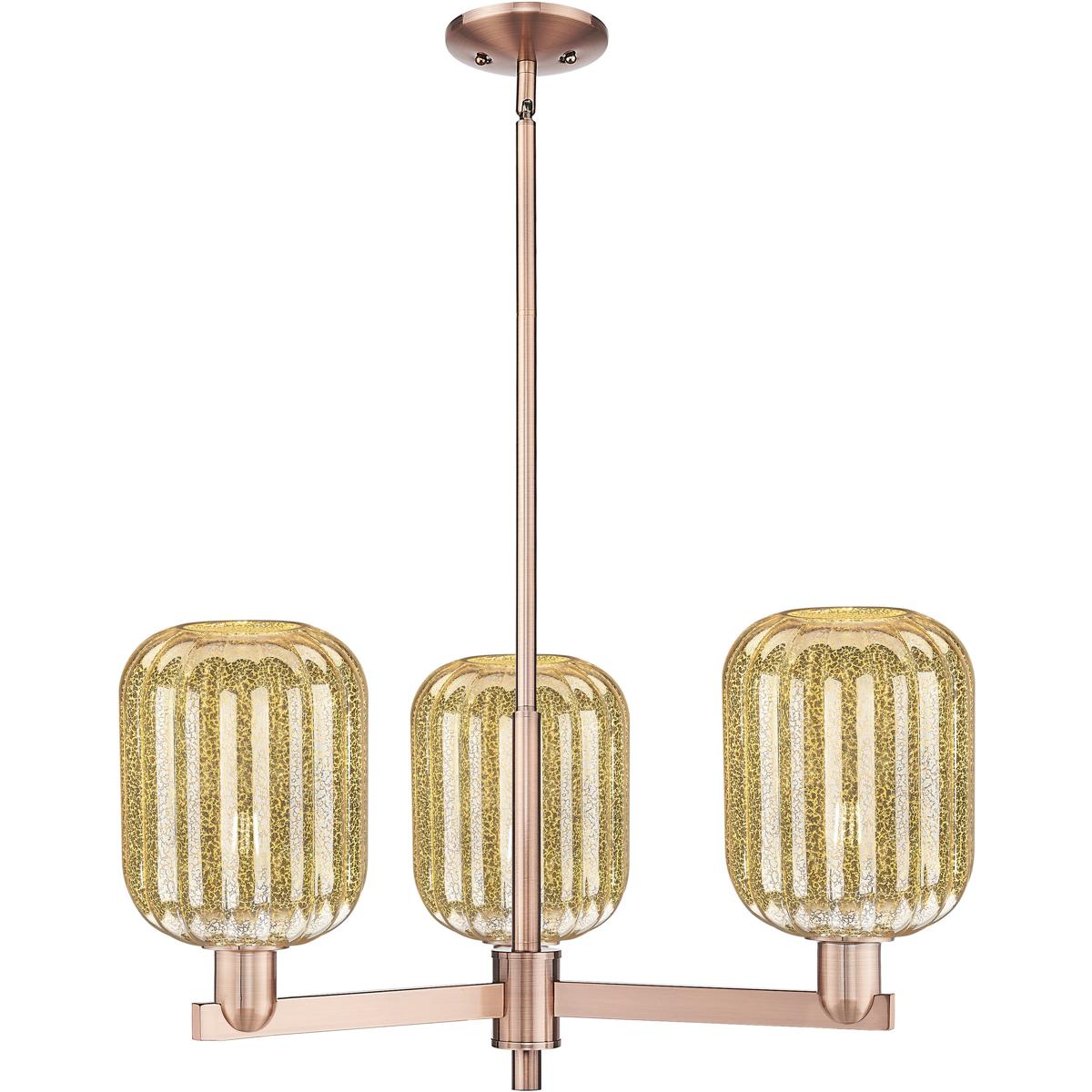 Innovations Lighting 716-3CR-AC-G460-7ME Preston 3 Light 17.63 inch Antique Copper Chandelier Ceiling Light in Mercury Glass
