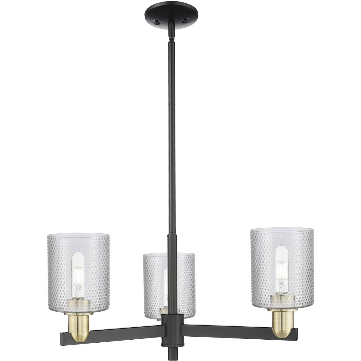 Innovations Lighting 716-3CR-BAB-G112 Arcadia Cobbleskill 3 Light 26.75 inch Black Antique Brass Chandelier Ceiling Light in Clear