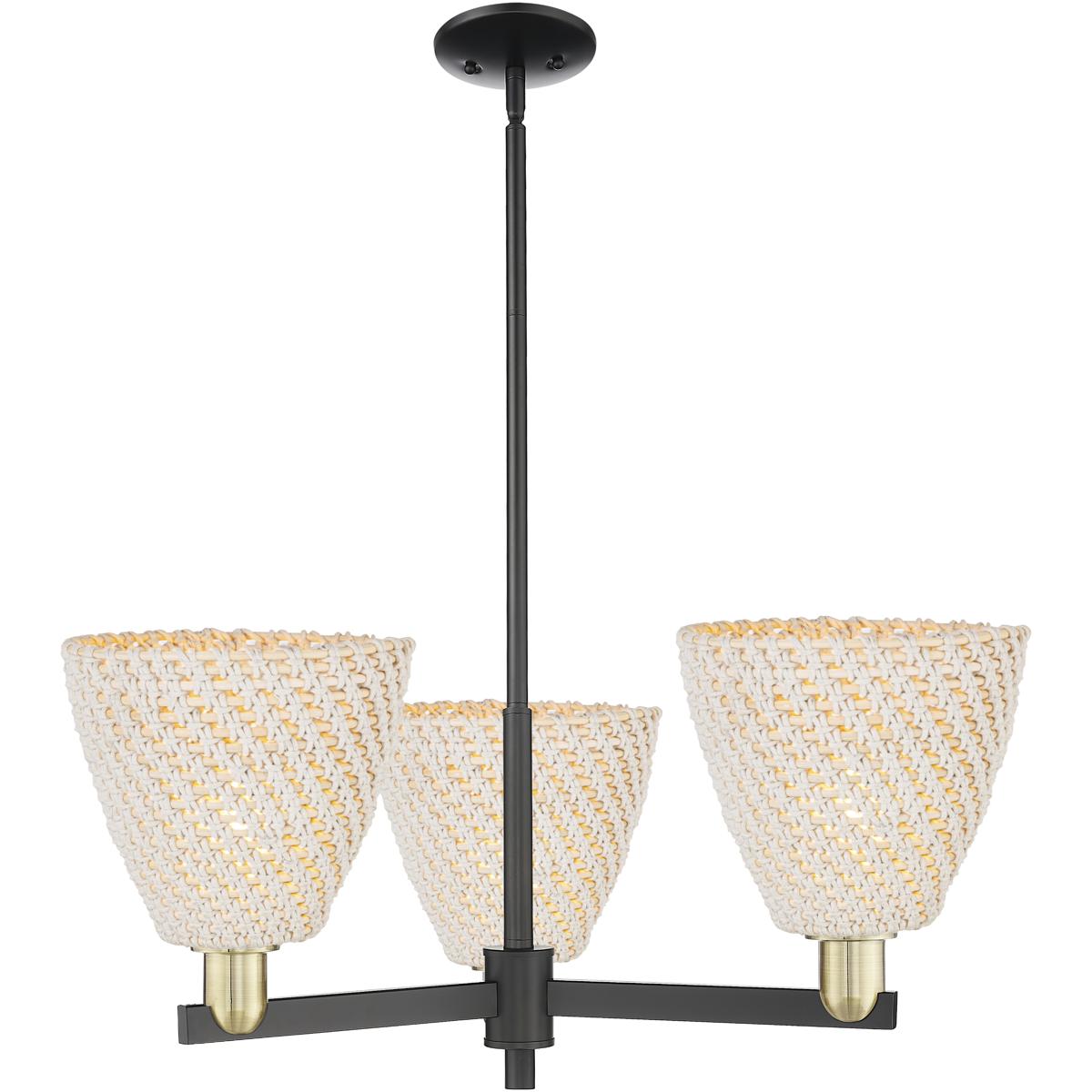 Innovations Lighting 716-3CR-BAB-NBD-9-NAT Arcadia Bristol Natural 3 Light 31 inch Black Antique Brass Chandelier Ceiling Light
