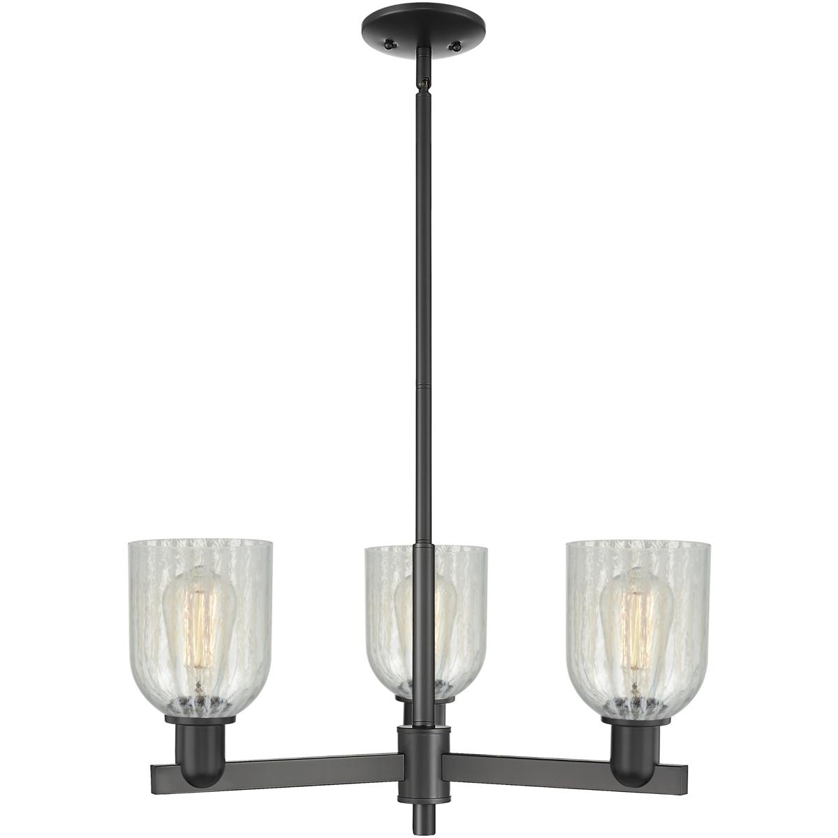 Innovations Lighting 716-3CR-BK-G2511 Arcadia Caledonia 3 Light 27 inch Matte Black Chandelier Ceiling Light
