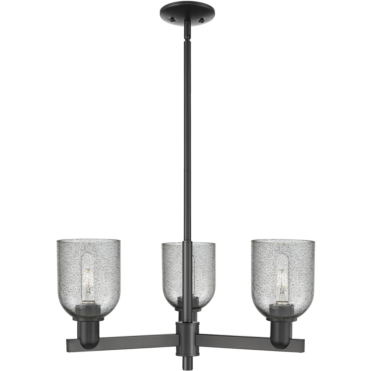 Innovations Lighting 716-3CR-BK-G257 Arcadia Caledonia 3 Light 26.75 inch Matte Black Chandelier Ceiling Light