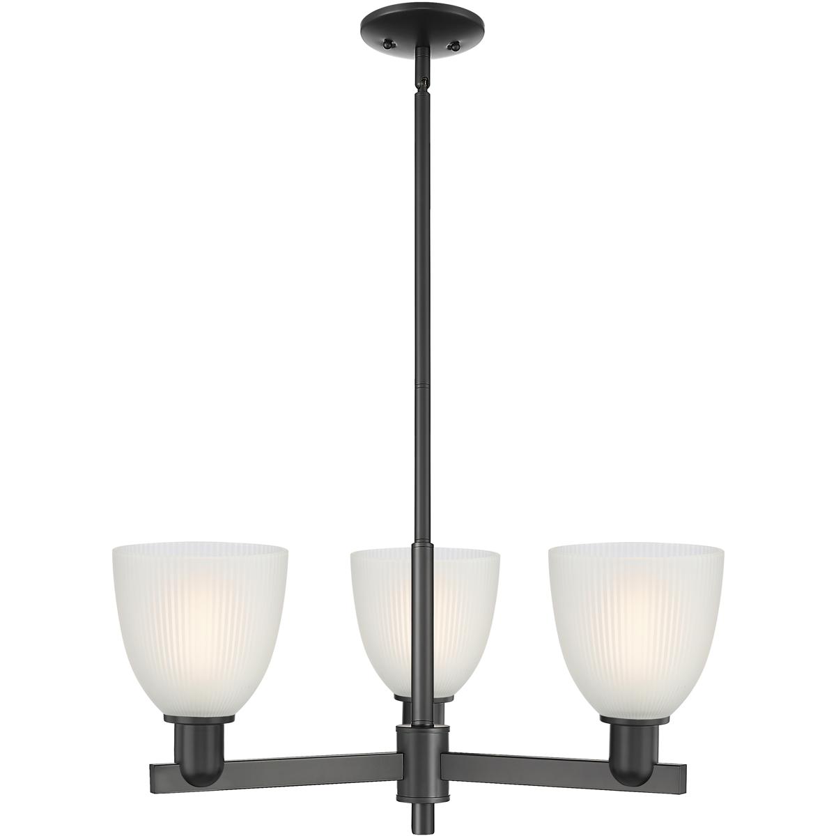 Innovations Lighting 716-3CR-BK-G381 Arcadia Castile 3 Light 27.75 inch Matte Black Chandelier Ceiling Light in White