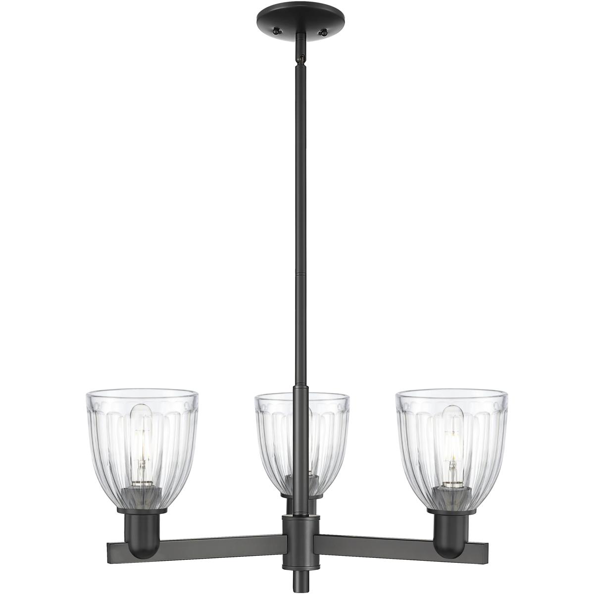 Innovations Lighting 716-3CR-BK-G442 Arcadia Brookfield 3 Light 28 inch Matte Black Chandelier Ceiling Light