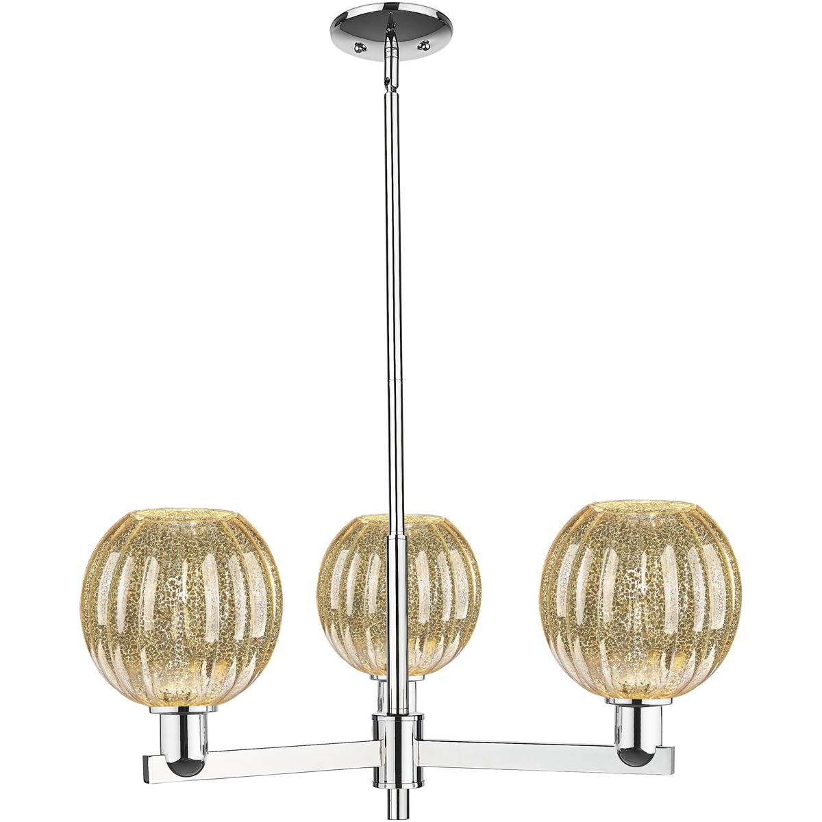 Innovations Lighting 716-3CR-PC-G458-7ME Preston 3 Light 17.63 inch Polished Chrome Chandelier Ceiling Light in Mercury Glass