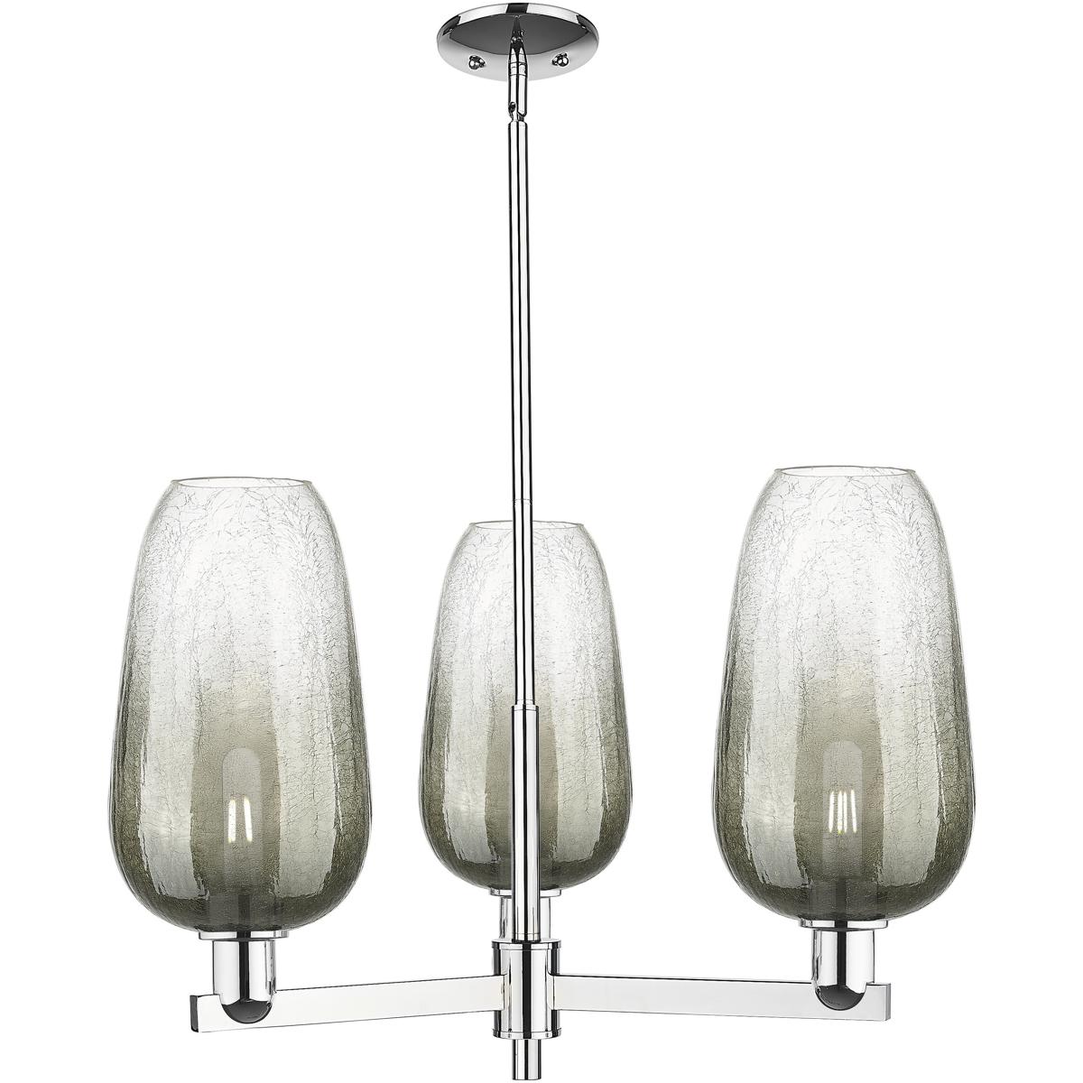 Innovations Lighting 716-3CR-PC-G484-7SL Brookhaven Flute 3 Light 17.63 inch Polished Chrome Chandelier Ceiling Light in Slate Glass
