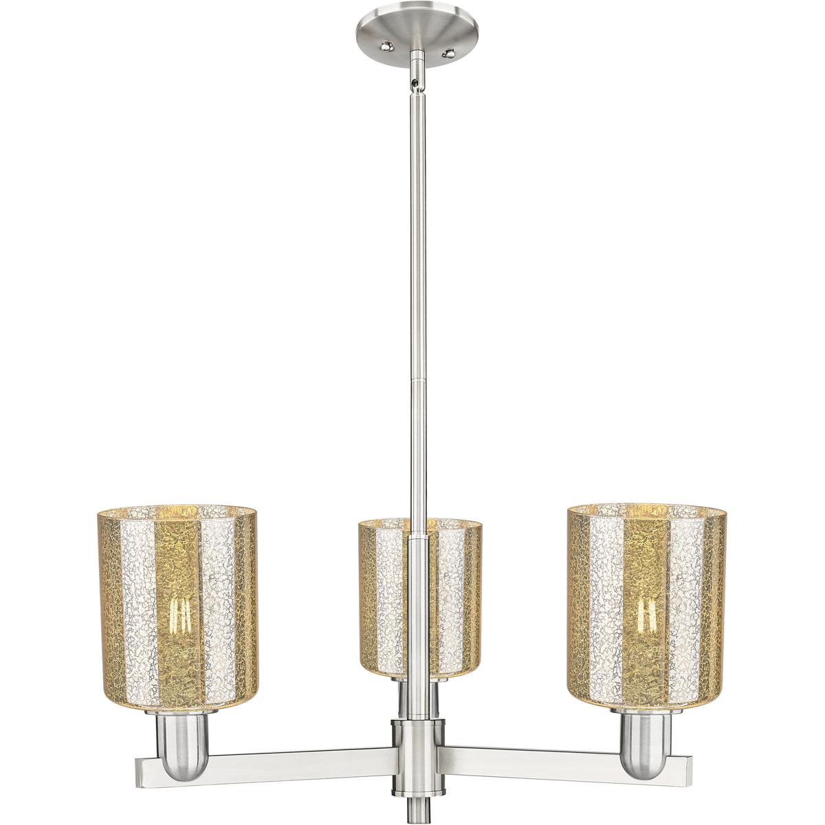 Innovations Lighting 716-3CR-SN-G116 Arcadia Cobbleskill 3 Light 26.75 inch Satin Nickel Chandelier Ceiling Light in Mercury
