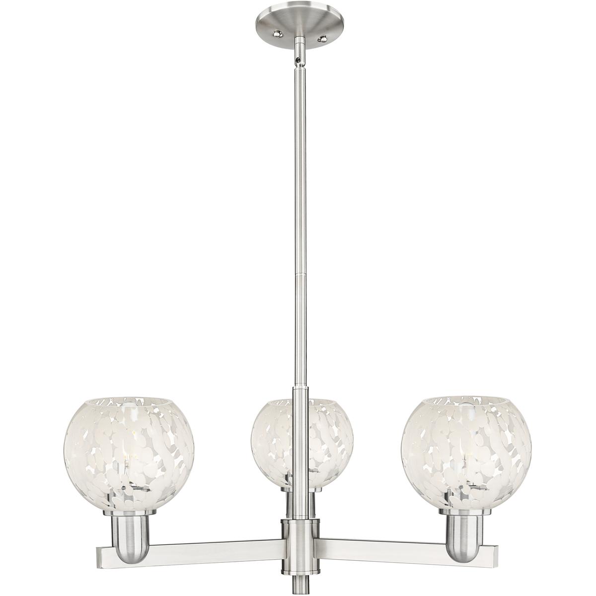 Innovations Lighting 716-3CR-SN-G1216-6WM Arcadia White Mouchette 3 Light 27.75 inch Satin Nickel Chandelier Ceiling Light