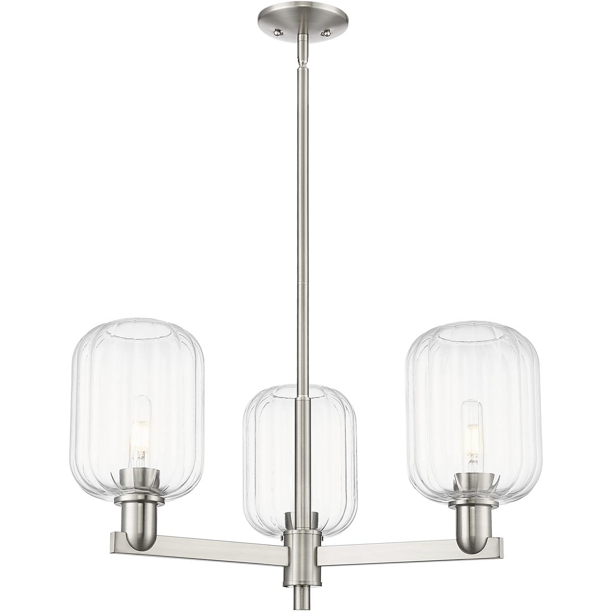 Innovations Lighting 716-3CR-SN-G460-7CL Preston 3 Light 17.63 inch Satin Nickel Chandelier Ceiling Light in Clear Glass