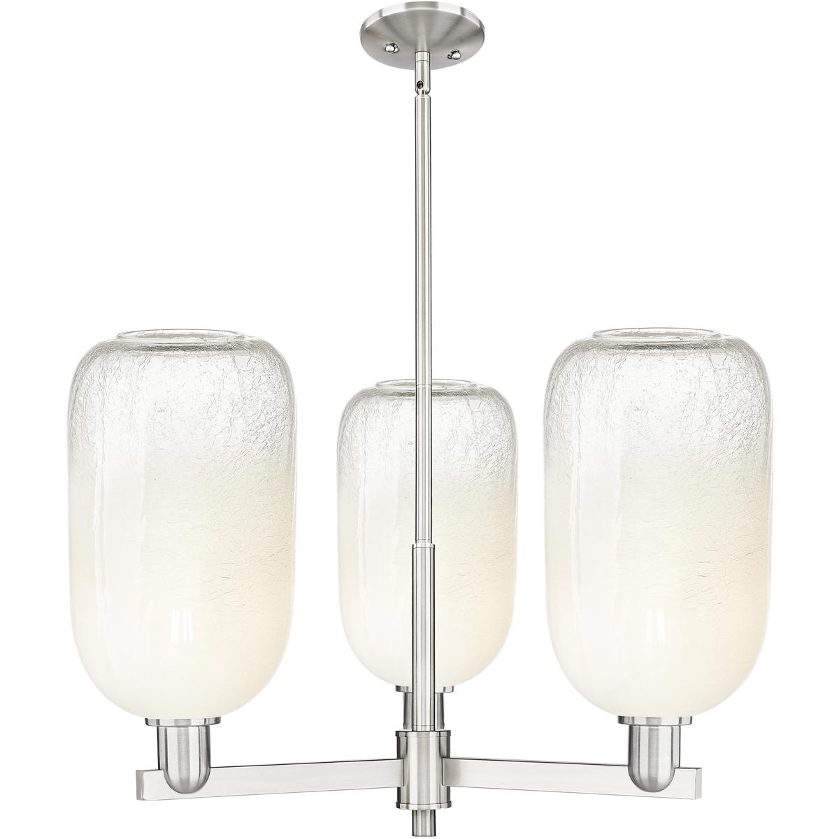 Innovations Lighting 716-3CR-SN-G482-7OP Brookhaven Cloche 3 Light 17.63 inch Satin Nickel Chandelier Ceiling Light in Opal Glass