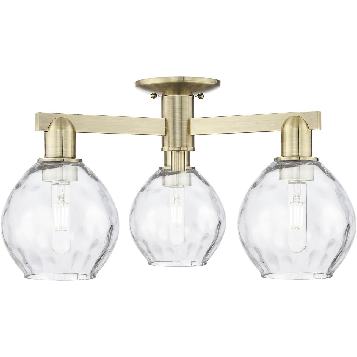 Innovations Lighting 716-3F-AB-G362 Arcadia Waverly 3 Light 24 inch Antique Brass Semi-Flush Mount Ceiling Light