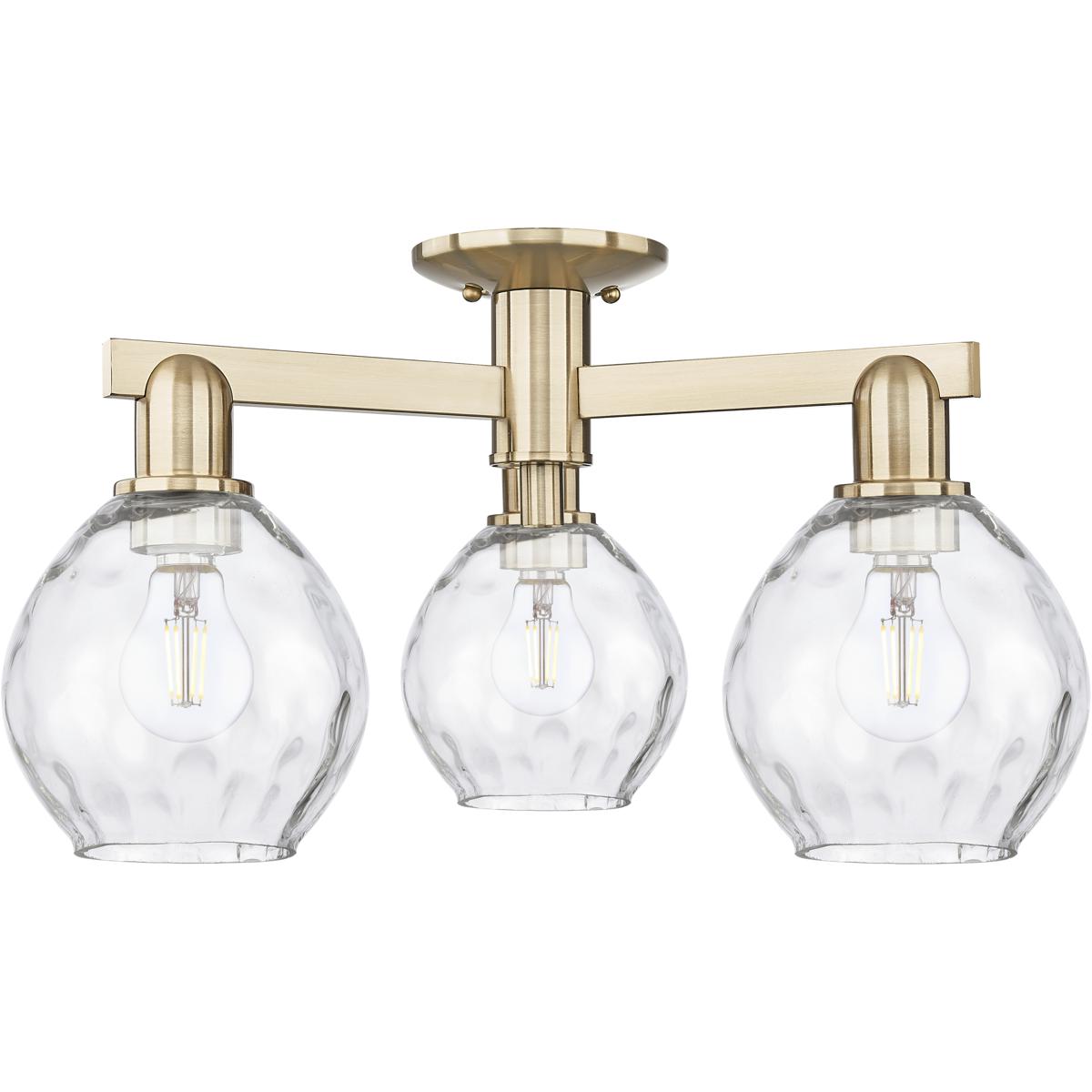 Innovations Lighting 716-3F-CB-G362 Arcadia Waverly 3 Light 24 inch Champagne Bronze Semi-Flush Mount Ceiling Light