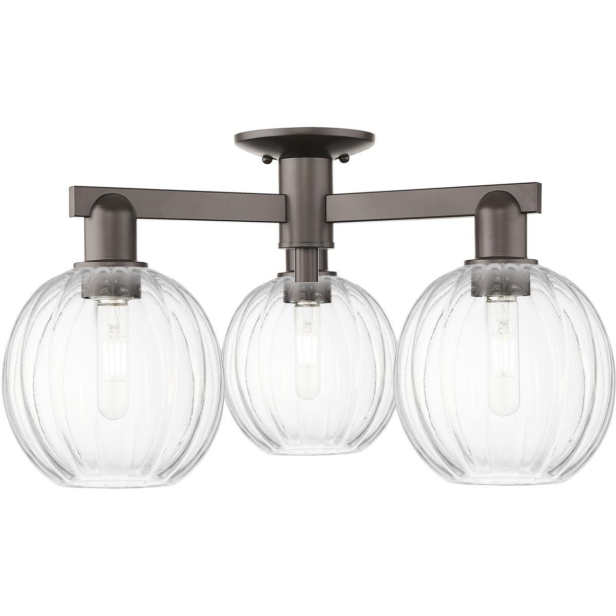 Innovations Lighting 716-3F-OB-G458-7CL Preston 3 Light 24.5 inch Oil Rubbed Bronze Semi-Flush Mount Ceiling Light in Clear Glass