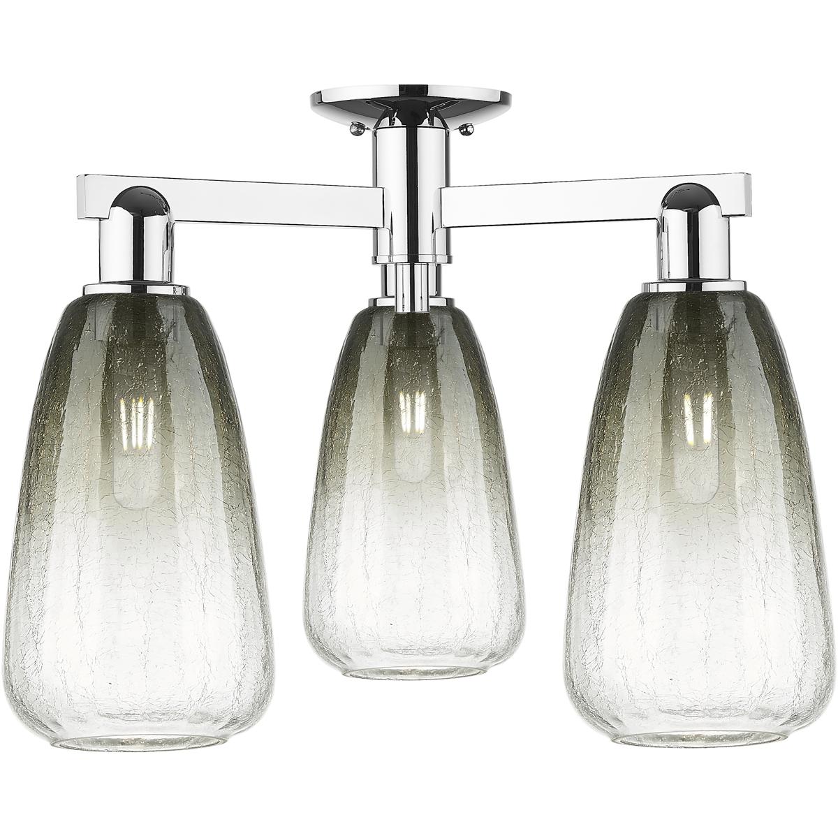 Innovations Lighting 716-3F-PC-G480-6SL Brookhaven Almond 3 Light 23.5 inch Polished Chrome Semi-Flush Mount Ceiling Light in Slate Glass