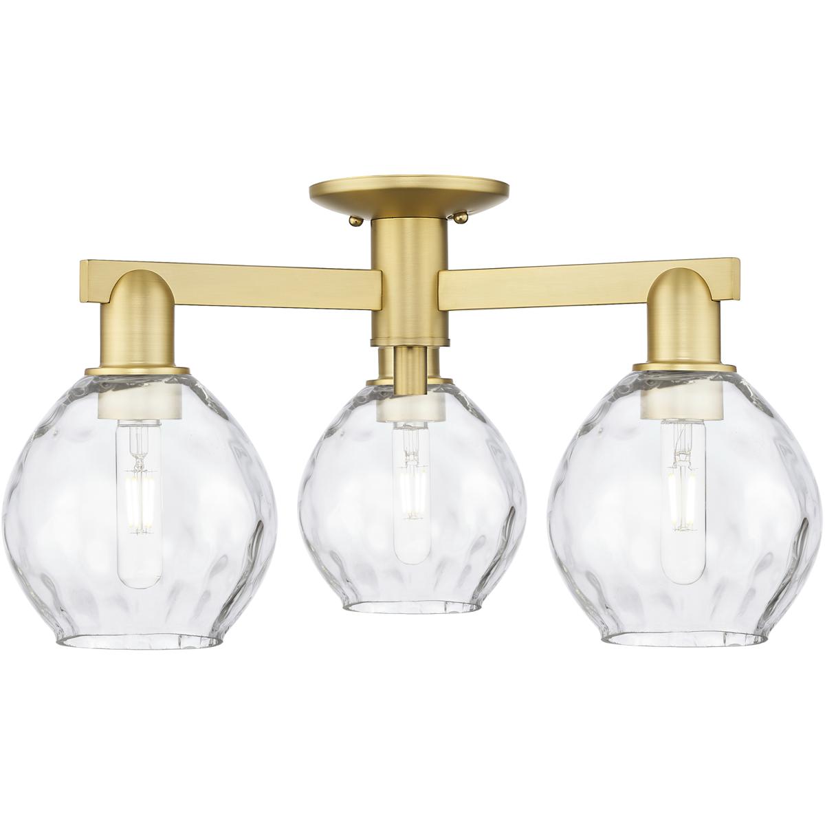 Innovations Lighting 716-3F-SG-G362 Arcadia Waverly 3 Light 24 inch Satin Gold Semi-Flush Mount Ceiling Light