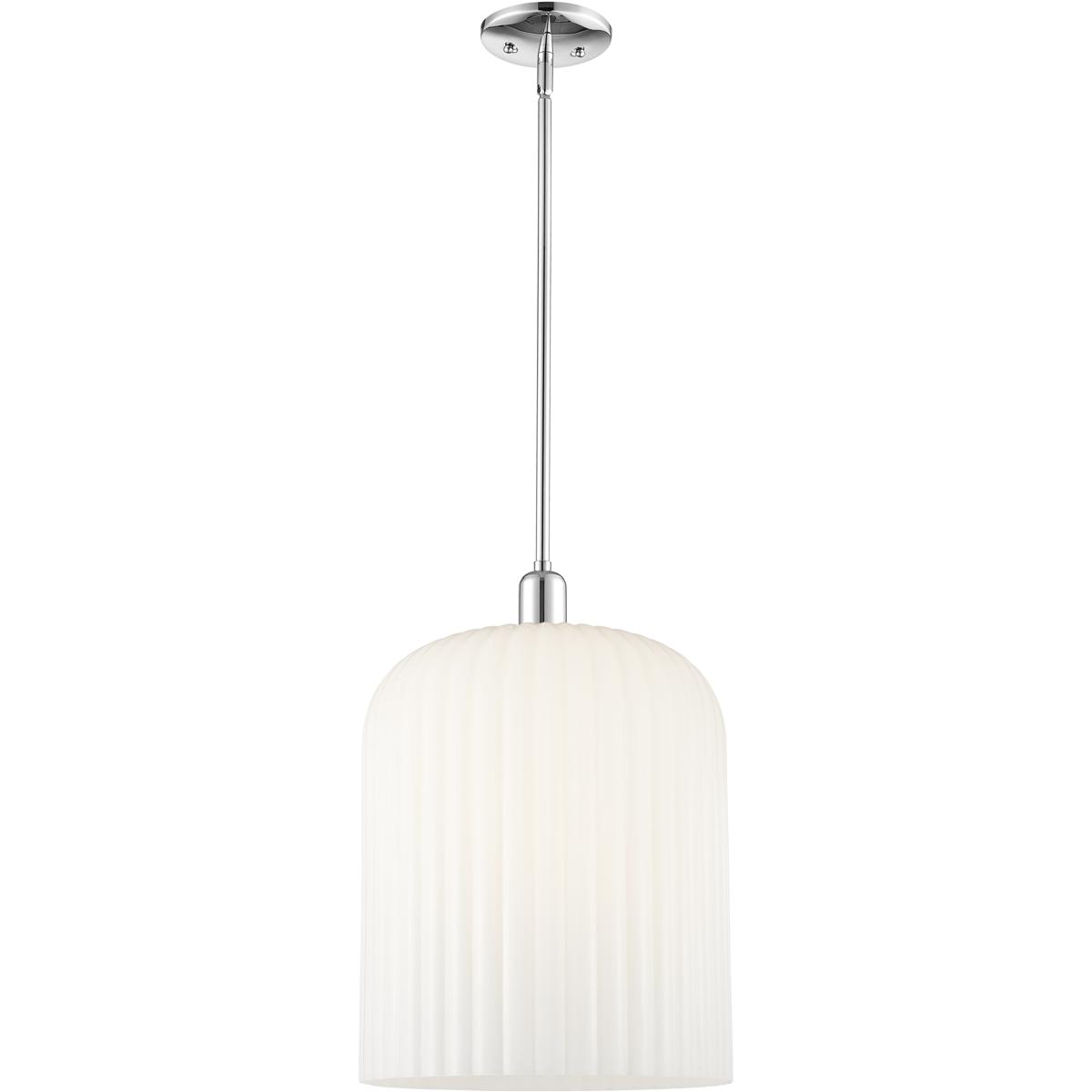 Innovations Lighting 716-3S-PC-G559-12GWH Bridal Veil 3 Light 12 inch Polished Chrome Mini Pendant Ceiling Light in Gloss White Glass