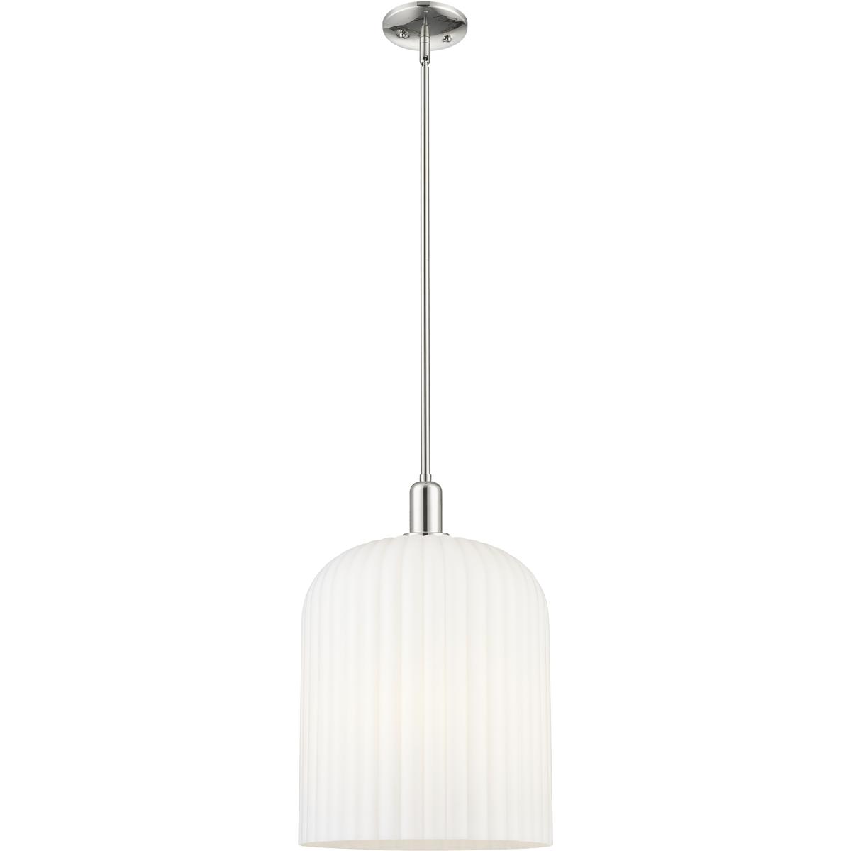 Innovations Lighting 716-3S-PN-G559-12GWH Bridal Veil 3 Light 12 inch Polished Nickel Mini Pendant Ceiling Light in Gloss White Glass
