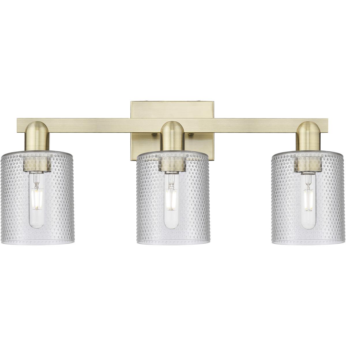 Innovations Lighting 716-3W-AB-G112 Arcadia Cobbleskill 3 Light 24 inch Antique Brass Bath Vanity Light Wall Light in Clear