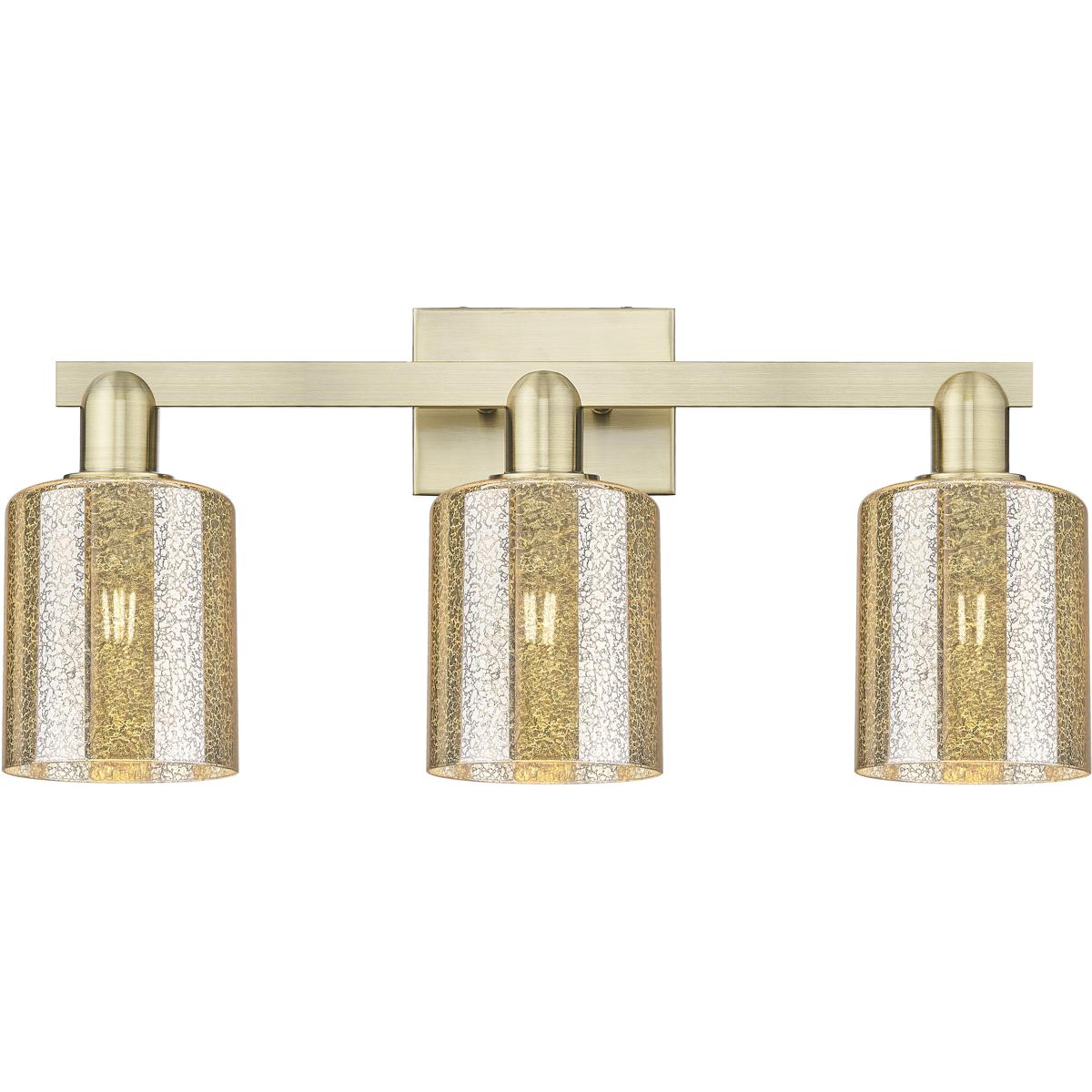 Innovations Lighting 716-3W-AB-G116 Arcadia Cobbleskill 3 Light 24 inch Antique Brass Bath Vanity Light Wall Light in Mercury