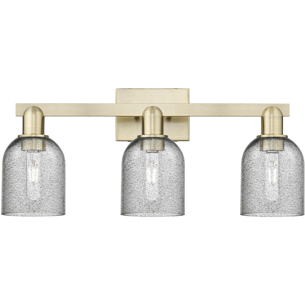 Innovations Lighting 716-3W-AB-G257 Arcadia Caledonia 3 Light 24 inch Antique Brass Bath Vanity Light Wall Light in Charcoal