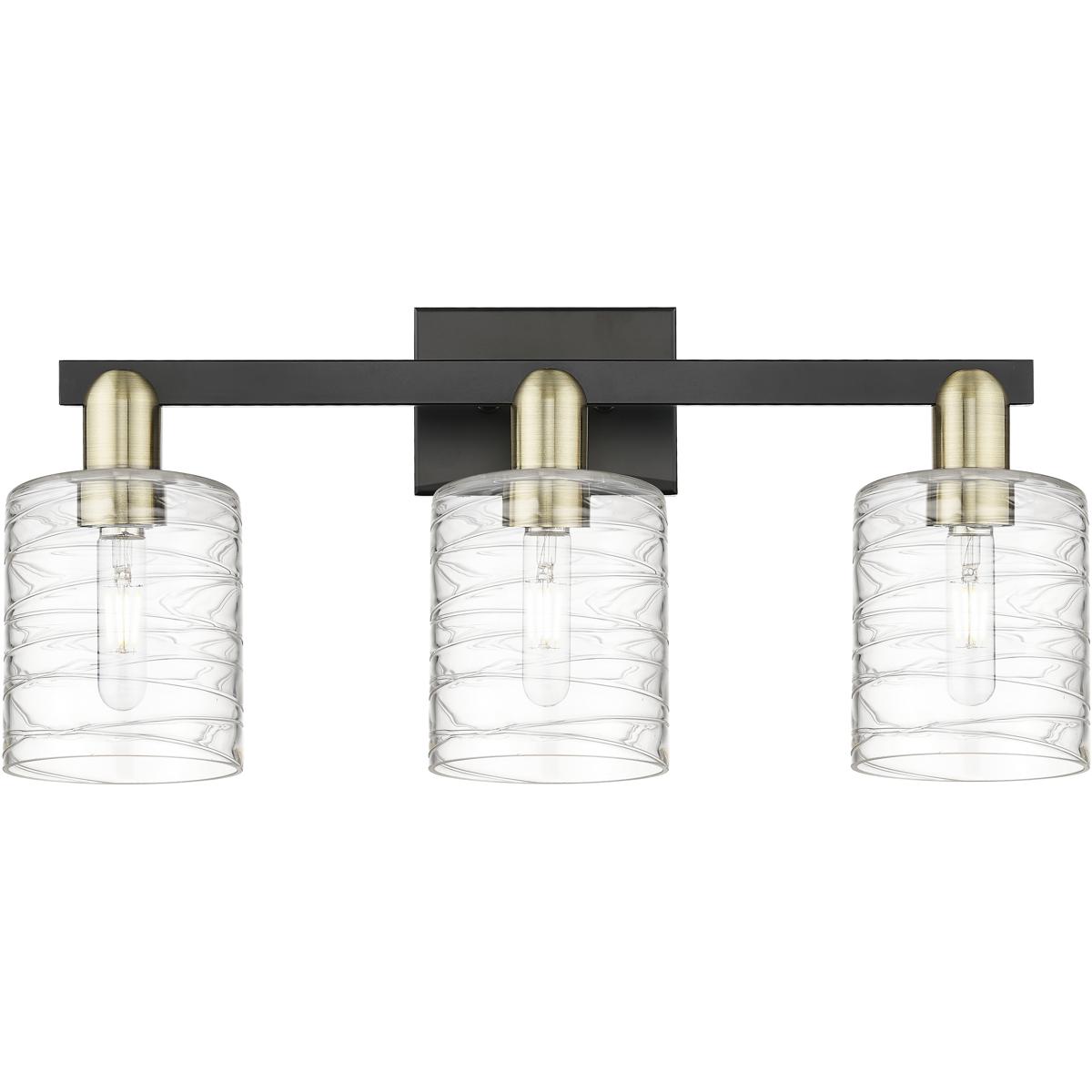 Innovations Lighting 716-3W-BAB-G1113 Arcadia Cobbleskill 3 Light 24 inch Black Antique Brass Bath Vanity Light Wall Light in Deco Swirl
