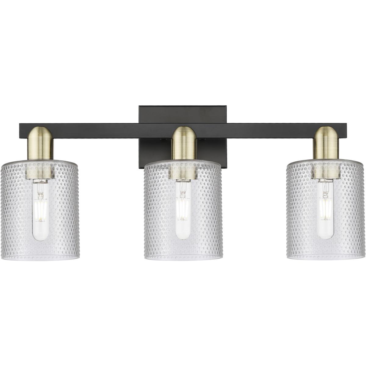 Innovations Lighting 716-3W-BAB-G112 Arcadia Cobbleskill 3 Light 24 inch Black Antique Brass Bath Vanity Light Wall Light in Clear