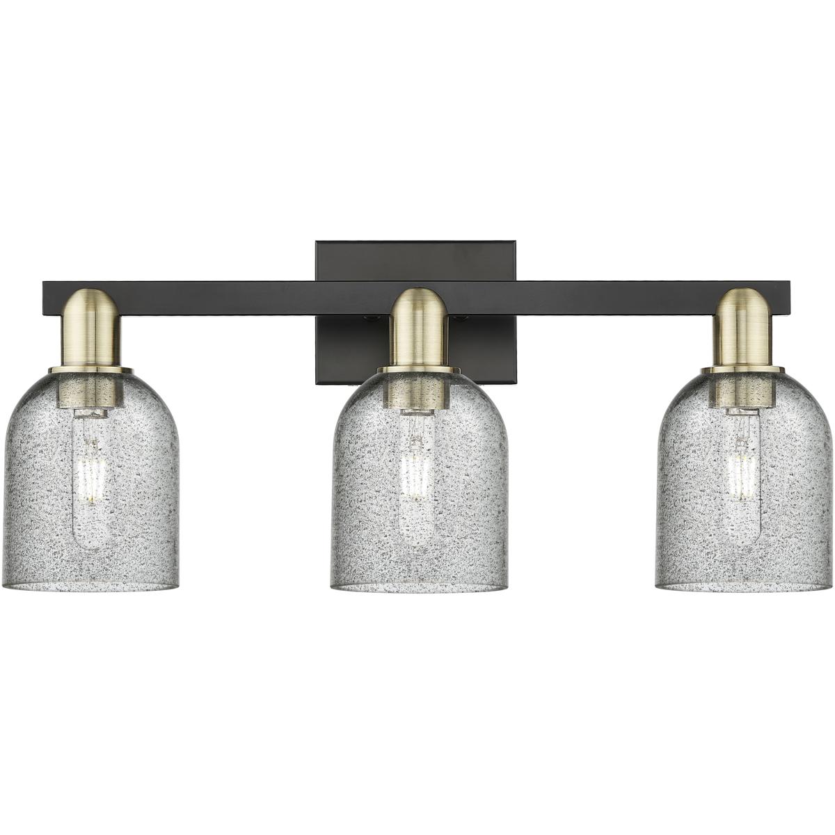 Innovations Lighting 716-3W-BAB-G257 Arcadia Caledonia 3 Light 24 inch Black Antique Brass Bath Vanity Light Wall Light in Charcoal