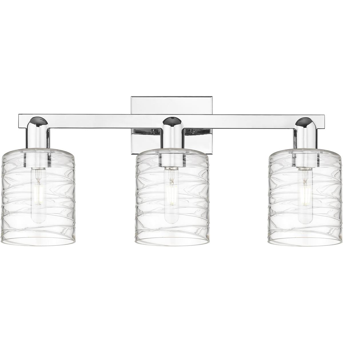 Innovations Lighting 716-3W-PC-G1113 Arcadia Cobbleskill 3 Light 24 inch Polished Chrome Bath Vanity Light Wall Light in Deco Swirl