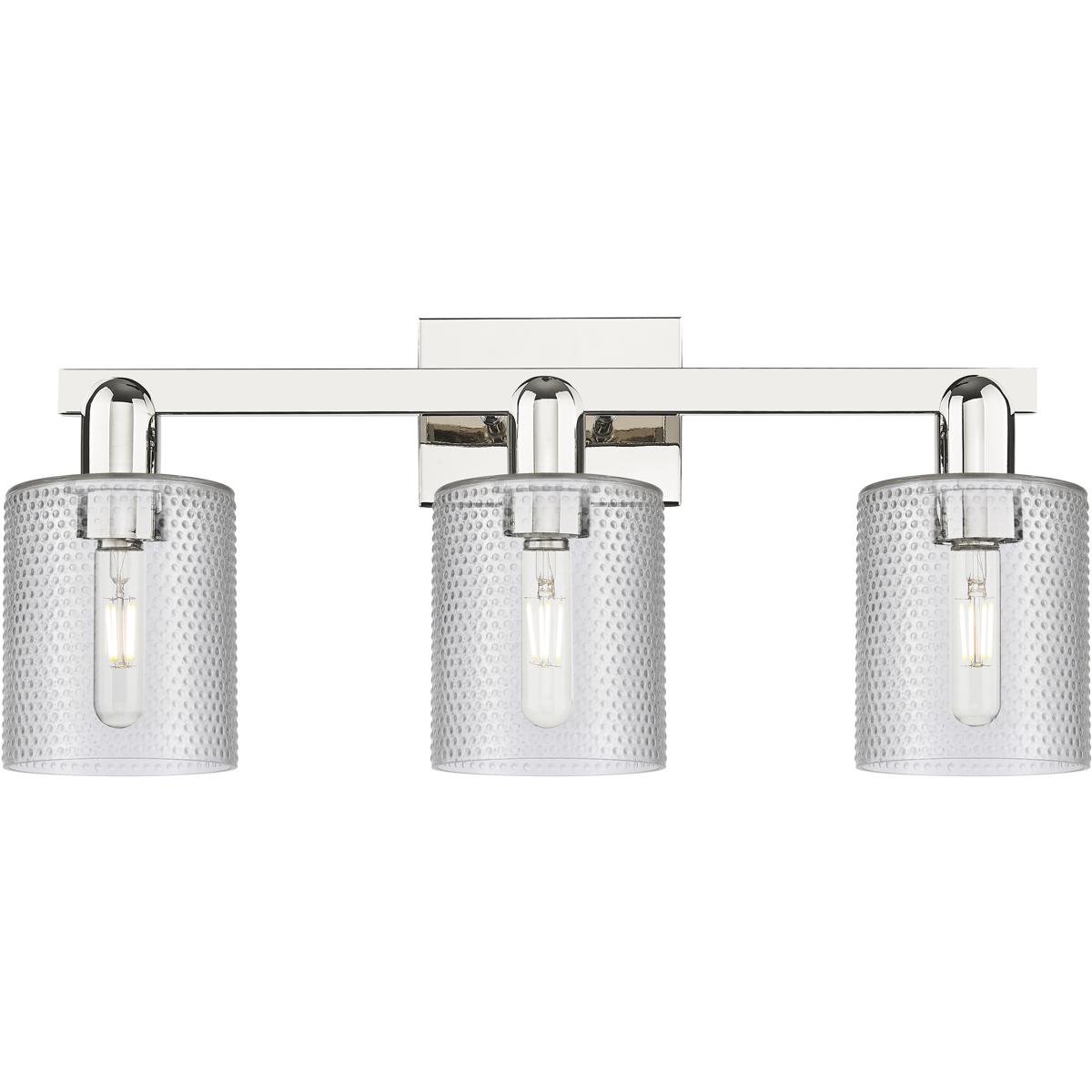 Innovations Lighting 716-3W-PN-G112 Arcadia Cobbleskill 3 Light 24 inch Polished Nickel Bath Vanity Light Wall Light in Clear