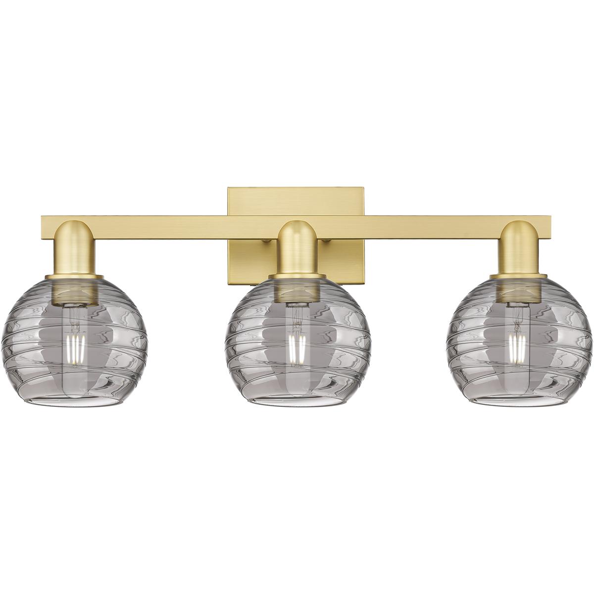 Innovations Lighting 716-3W-SG-G1213-6SM Athens Deco Swirl 3 Light 26 inch Satin Gold Bath Vanity Light Wall Light