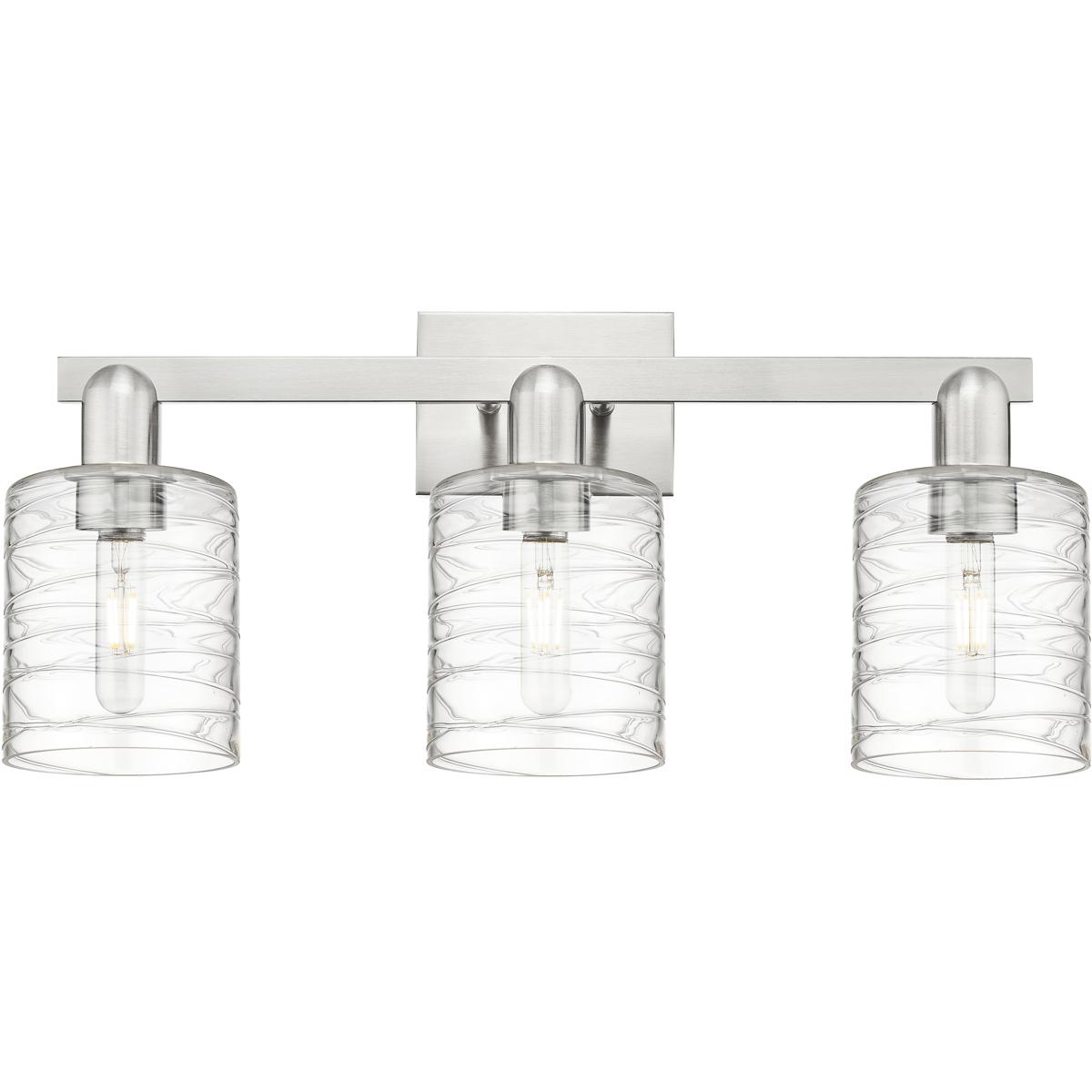 Innovations Lighting 716-3W-SN-G1113 Arcadia Cobbleskill 3 Light 24 inch Brushed Satin Nickel Bath Vanity Light Wall Light in Deco Swirl
