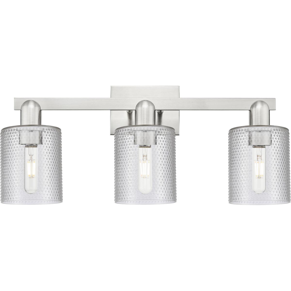Innovations Lighting 716-3W-SN-G112 Arcadia Cobbleskill 3 Light 24 inch Brushed Satin Nickel Bath Vanity Light Wall Light in Clear