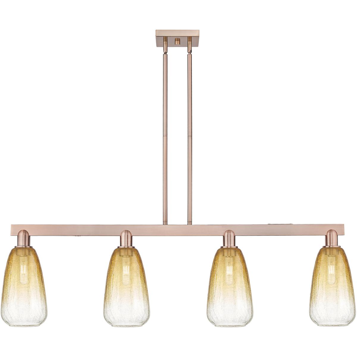 Innovations Lighting Brookhaven Almond 48 Inch Linear Chandelier Brookhaven Almond - 716-4I-AC-G480-6AM - Industrial